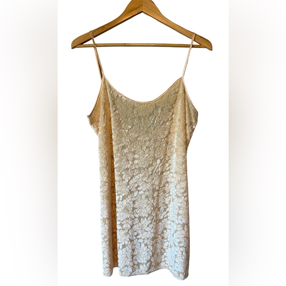 Katherine Bishop Nightgown Vintage Cream Floral Lingerie Slip Dress M MiUSA